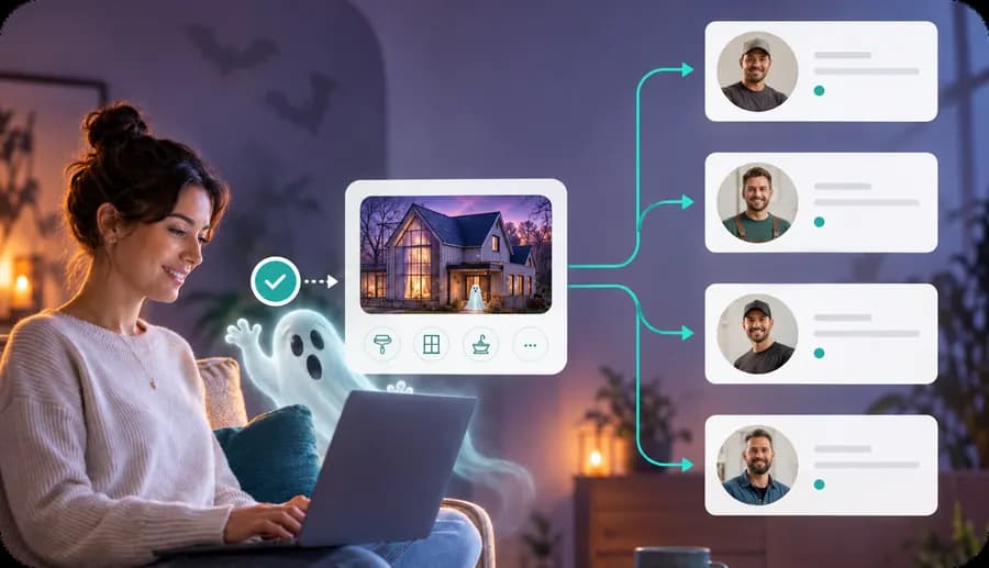 Homeowner being matched with professionals