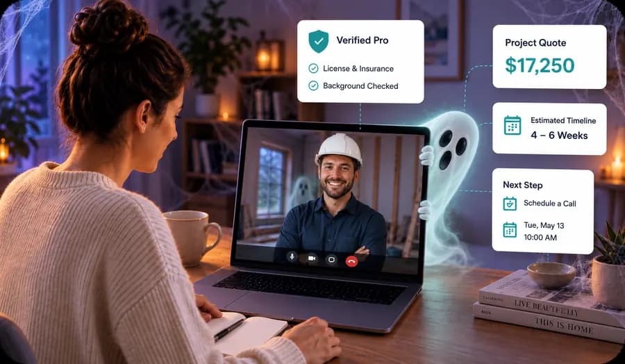 Homeowner speaking with a renovation professional