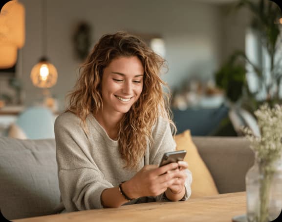 Woman using renovation planning app