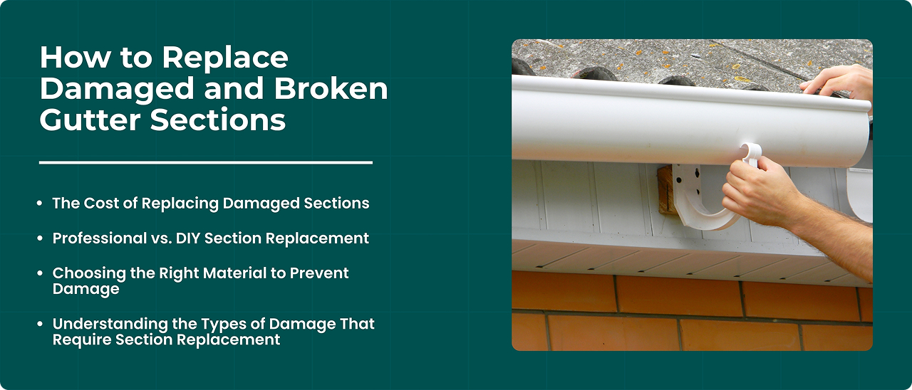how to replace damaged gutter sections